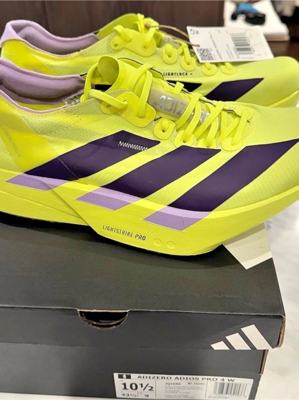adidas Adizero Adios Pro 4 Women’s Yellow & Purple US 10.5 NWT
